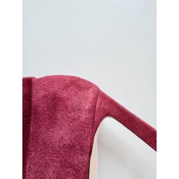STUART WEITZMAN Rapture 75mm Maroon Suede Sock Bootie Ankle Boots, Size 10 - Picture 9 of 15